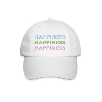 Happiness Trio Pastel Letters - Baseballkappe - Weiß/Weiß - Vorne