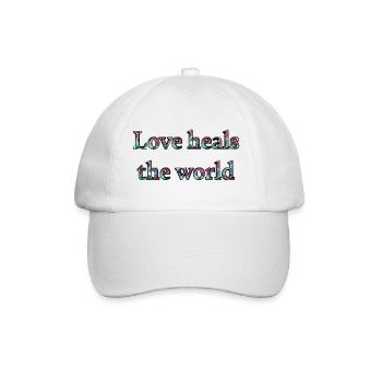 Love heals the world - Space nebula look - Baseballkappe - Weiß/Weiß - Vorne