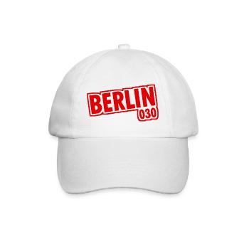 Berlin - 030 - Hauptstadt - Deutschland - Vorwahl - Baseballkappe - Weiß/Weiß - Vorne