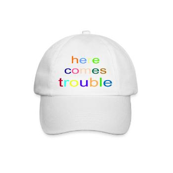 here comes trouble - Baseballkappe - Weiß/Weiß - Vorne