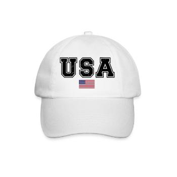 TEAM USA amerikanische Flagge Fahne unter Schrift - Baseballkappe - Weiß/Weiß - Vorne
