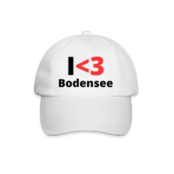 I <3 (love) Bodensee für Techies, kryptische Info - Baseballkappe - Weiß/Weiß - Vorne