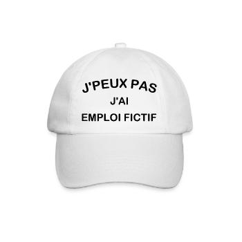 Ich kann nicht, ich habe einen fiktiven Job - Baseballkappe - Weiß/Weiß - Vorne