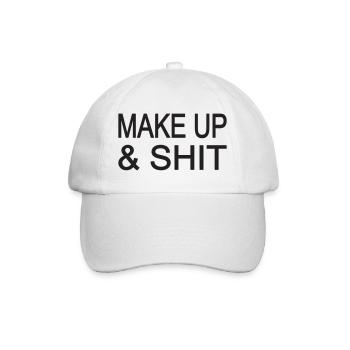 MAKE UP & SHIT! - Baseballkappe - Weiß/Weiß - Vorne