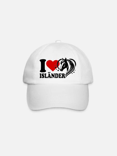 I love Pferd Isländer - Baseballkappe - Weiß/Weiß