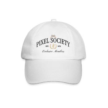 Pixel Society - Vintage Gaming Mode - Baseballkappe - Weiß/Weiß - Vorne