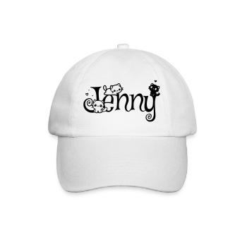 Jenny Name Vorname Kätzchenname - Baseballkappe - Weiß/Weiß - Vorne