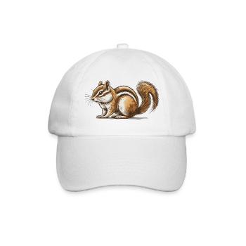 Streifenhörnchen - Baseballkappe - Weiß/Weiß - Vorne