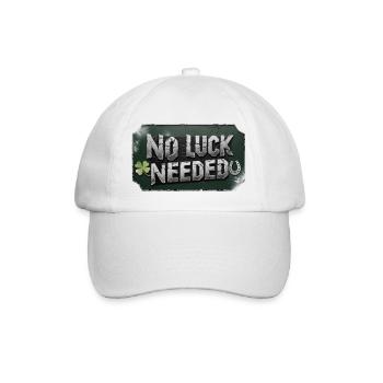 no luck needed - St.Patrick´s Day - Baseballkappe - Weiß/Weiß - Vorne