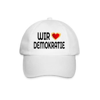WIR LIEBEN DEMOKRATIE - Baseballkappe - Weiß/Weiß - Vorne