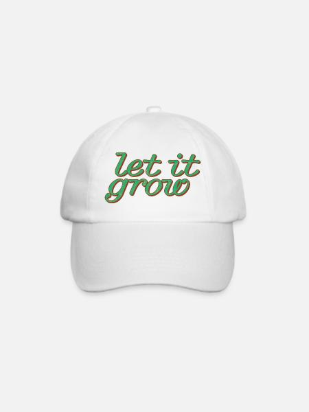 Let It Grow – Grüner Spirit - Baseballkappe - Weiß/Weiß