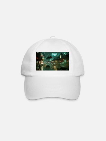 Cyberpunk Stadt - Baseballkappe - Weiß/Weiß
