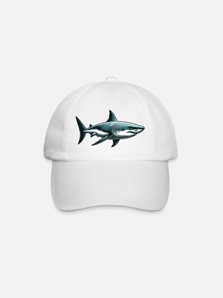 Weißer Hai - Baseballkappe - Weiß/Weiß