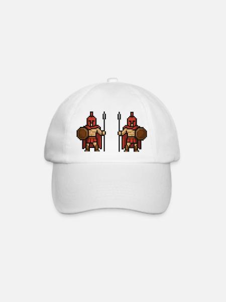 spartaner pixel 2 - Baseballkappe - Weiß/Weiß