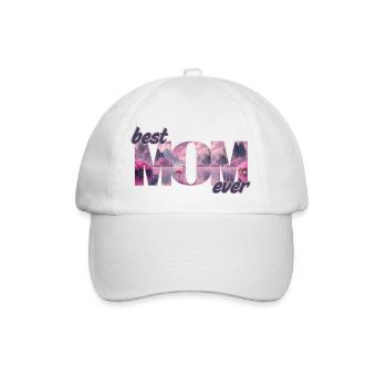 Flamingos in einer Traumwelt - best Mom ever - Baseballkappe - Weiß/Weiß - Vorne