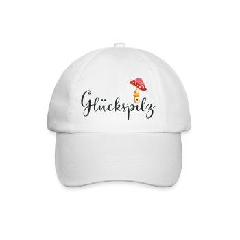 Glückspilz - Baseballkappe - Weiß/Weiß - Vorne