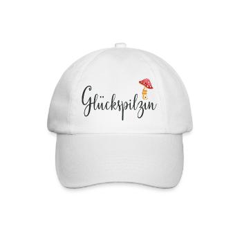 Glückspilzin Glückspilz - Baseballkappe - Weiß/Weiß - Vorne