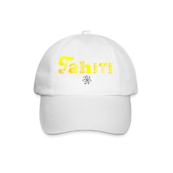 Tahiti (Sonnenuntergang) - Baseballkappe - Weiß/Weiß - Vorne