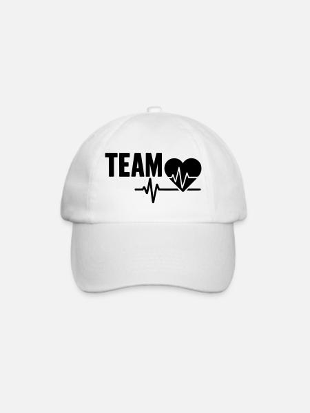 Herzschlag Team  - Baseballkappe - Weiß/Weiß