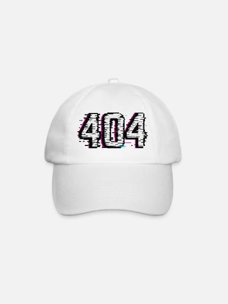 Retro 404 Logo T-Shirt - Baseballkappe - Weiß/Weiß