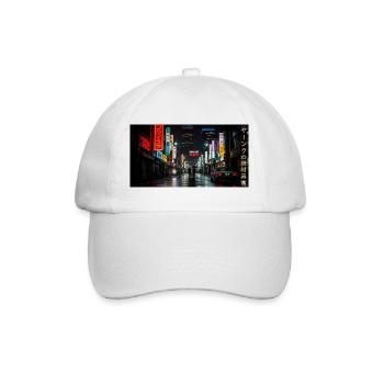 Nachtleben Tokios Neon-Straße - Baseballkappe - Weiß/Weiß - Vorne