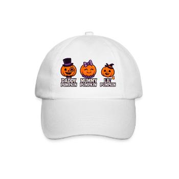 Daddy Pumpkin Mummy Pumpkin Lil' Pumpkin Familie - Baseballkappe - Weiß/Weiß - Vorne