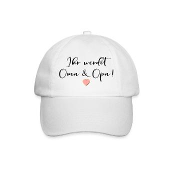 Schwangerschaft BABY VERKÜNDEN OMA OPA - Baseballkappe - Weiß/Weiß - Vorne