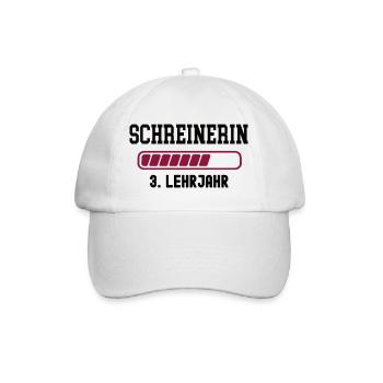 Ausbildung Schreinerin 3. Lehrjahr Schreiner Lehre - Baseballkappe - Weiß/Weiß - Vorne