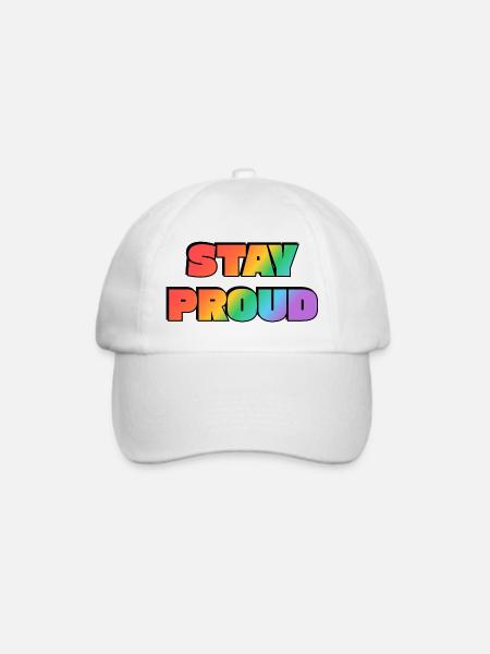 Stay Proud Rainbow Gradient - Baseballkappe - Weiß/Weiß