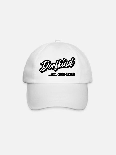 Dorfkind Stolz aufs Dorf Shirt - Baseballkappe - Weiß/Weiß