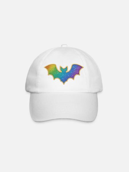Regenbogen Fledermaus Glitter - Baseballkappe - Weiß/Weiß