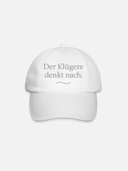 Der Klügere denkt nach - Baseballkappe - Weiß/Weiß