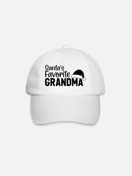 Santa's Favorite Grandma - Baseballkappe - Weiß/Weiß