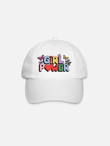 Girl Power Bloom Buchstaben - Baseballkappe - Weiß/Weiß