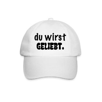 du wirst geliebt. - Baseballkappe - Weiß/Weiß - Vorne