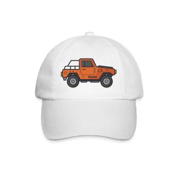 Jeep-Karikatur - Baseballkappe - Weiß/Weiß - Vorne