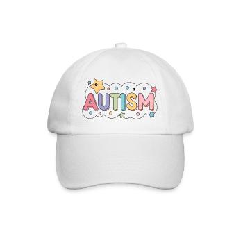 Autismus Pastellsterne und Freude - Baseballkappe - Weiß/Weiß - Vorne