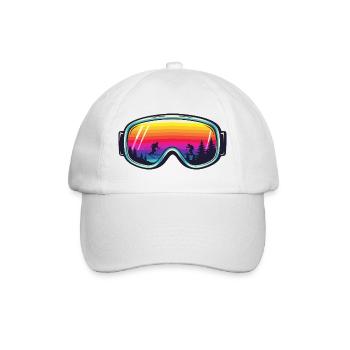 Ski Goggles Sunset Forest - Baseballkappe - Weiß/Weiß - Vorne