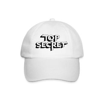 Topgeheimnis, Job, Bürohumor - Baseballkappe - Weiß/Weiß - Vorne