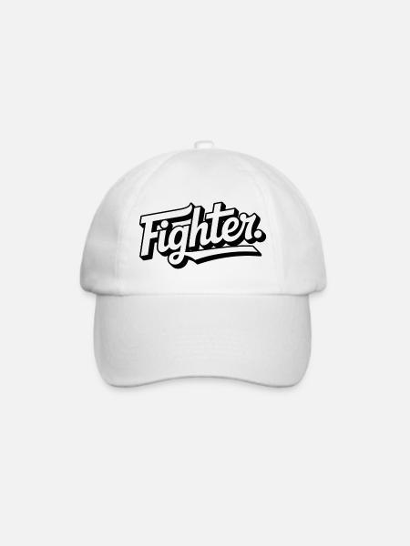 fighter. Schriftzug Clean - Baseballkappe - Weiß/Weiß