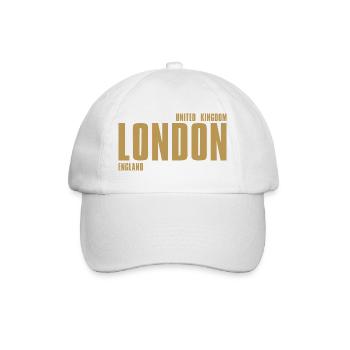 Londoner Goldschrift - Baseballkappe - Weiß/Weiß - Vorne