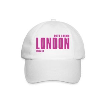 Pink London Typography T-shirt - Baseballkappe - Weiß/Weiß - Vorne