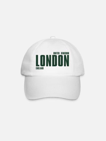 Londoner Fettblocktypografie - Baseballkappe - Weiß/Weiß