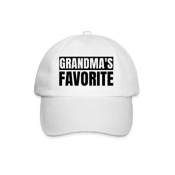 Favorite Grandchild Funny I'm Grandma's Favorite - Baseballkappe - Weiß/Weiß - Vorne