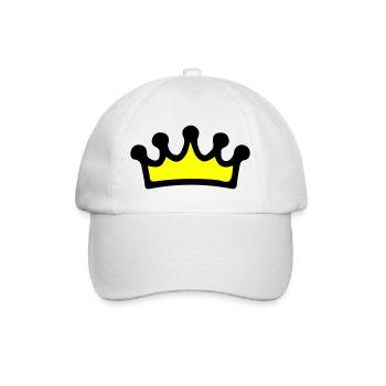 Krone Symbol - Baseballkappe - Weiß/Weiß - Vorne