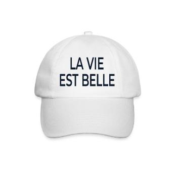 La Vie Est Belle Schriftzug - Baseballkappe - Weiß/Weiß - Vorne