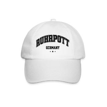 Ruhpott Heimat Germany Schriftzug - Baseballkappe - Weiß/Weiß - Vorne