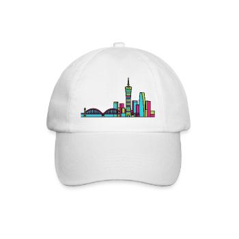 Nanjing City Skyline Zifeng Turm Linienzeichnung - Baseballkappe - Weiß/Weiß - Vorne