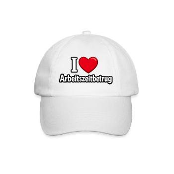 I Love Arbeitszeitbetrug Job Büro - Baseballkappe - Weiß/Weiß - Vorne