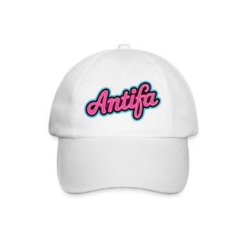 Antifa – Antifaschistisches Merch - Baseballkappe - Weiß/Weiß - Vorne